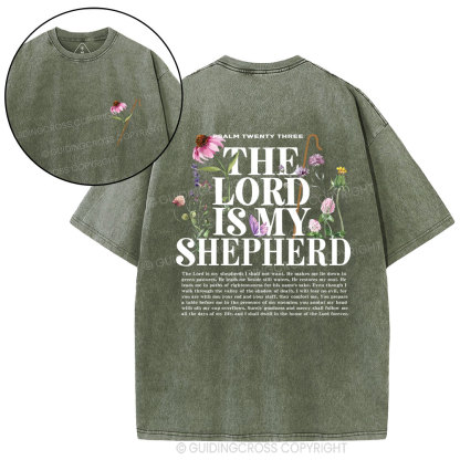 The Lord Is My Shepherd Christian Washed T-Shirt