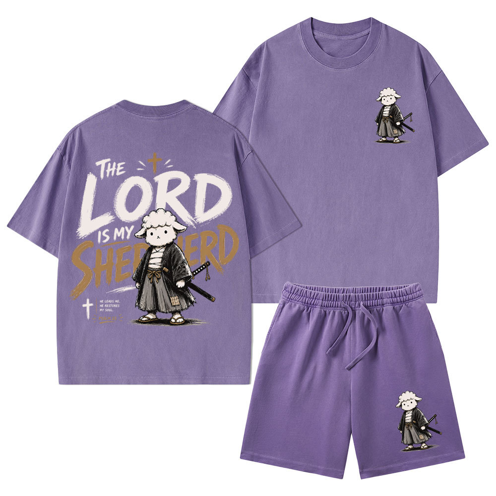 The Lord Is My Shepherd Christian Washed T-Shirt & Shorts 
