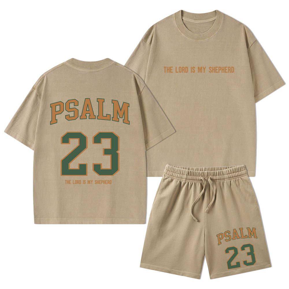 The Lord Is My Shepherd Christian Washed T-Shirt & Shorts