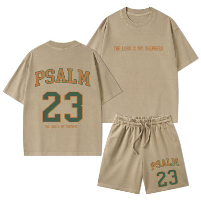 The Lord Is My Shepherd Christian Washed T-Shirt & Shorts
