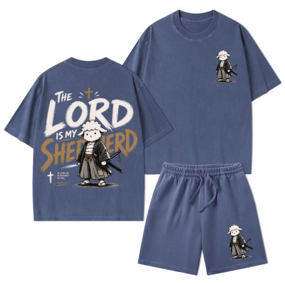 The Lord Is My Shepherd Christian Washed T-Shirt & Shorts 