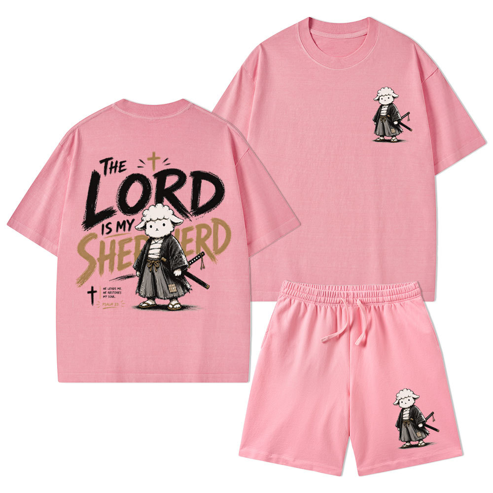 YHWH Floral Nature Lung Christian Washed T-Shirt & Shorts  Sale - GuidingCross