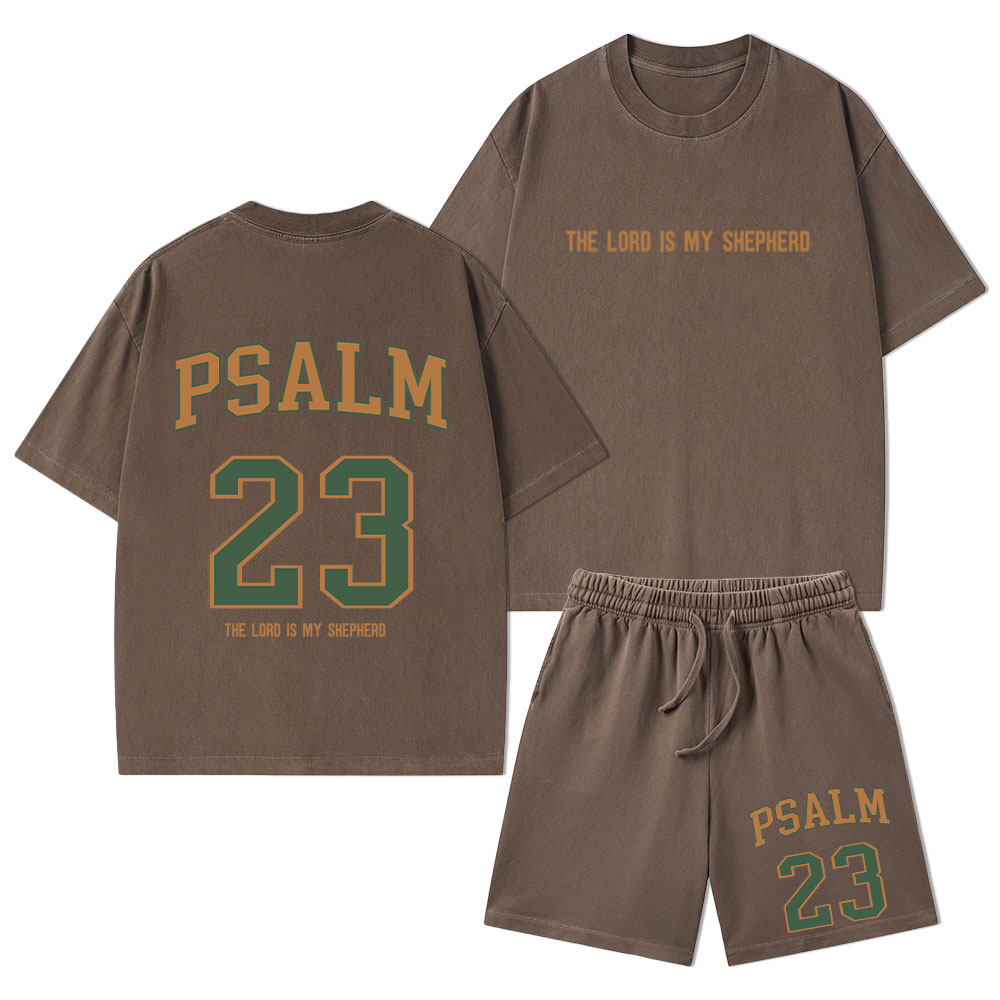 The Lord Is My Shepherd Christian Washed T-Shirt & Shorts
