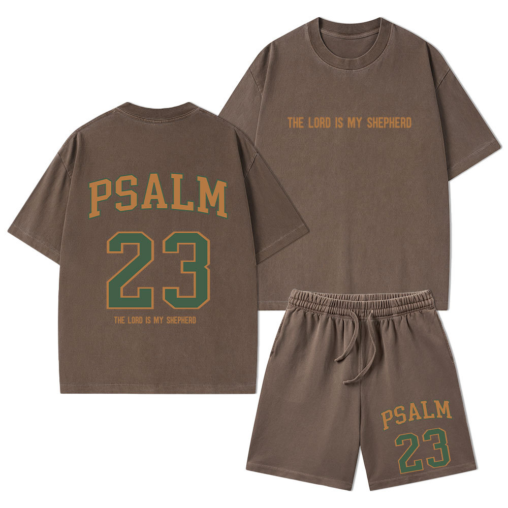 The Lord Is My Shepherd Christian Washed T-Shirt & Shorts