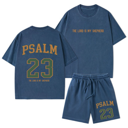 The Lord Is My Shepherd Christian Washed T-Shirt & Shorts