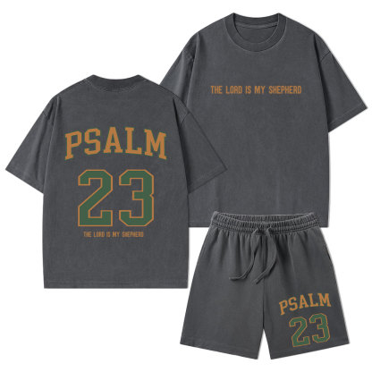 The Lord Is My Shepherd Christian Washed T-Shirt & Shorts