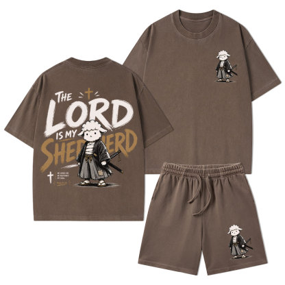 The Lord Is My Shepherd Christian Washed T-Shirt & Shorts 