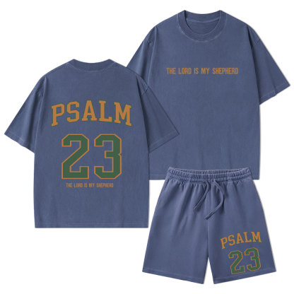 The Lord Is My Shepherd Christian Washed T-Shirt & Shorts