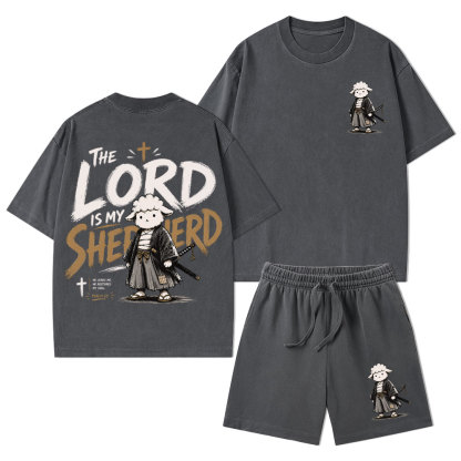 The Lord Is My Shepherd Christian Washed T-Shirt & Shorts 