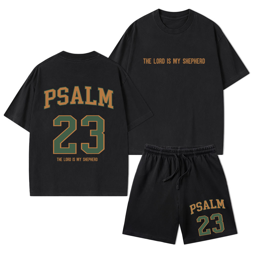 The Lord Is My Shepherd Christian Washed T-Shirt & Shorts