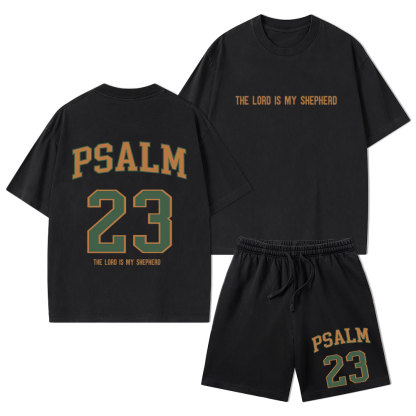The Lord Is My Shepherd Christian Washed T-Shirt & Shorts