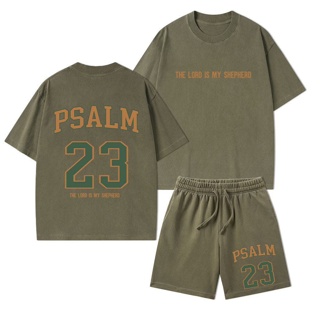 The Lord Is My Shepherd Christian Washed T-Shirt & Shorts