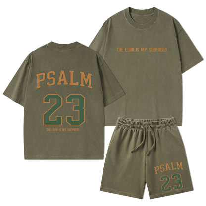 The Lord Is My Shepherd Christian Washed T-Shirt & Shorts