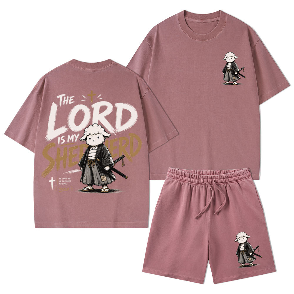 The Lord Is My Shepherd Christian Washed T-Shirt & Shorts 
