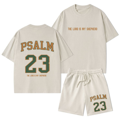 The Lord Is My Shepherd Christian Washed T-Shirt & Shorts