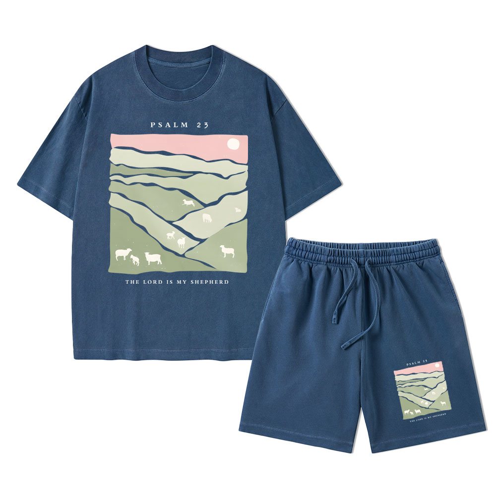 The Lord Is My Shepherd Christian Washed T-Shirt & Shorts