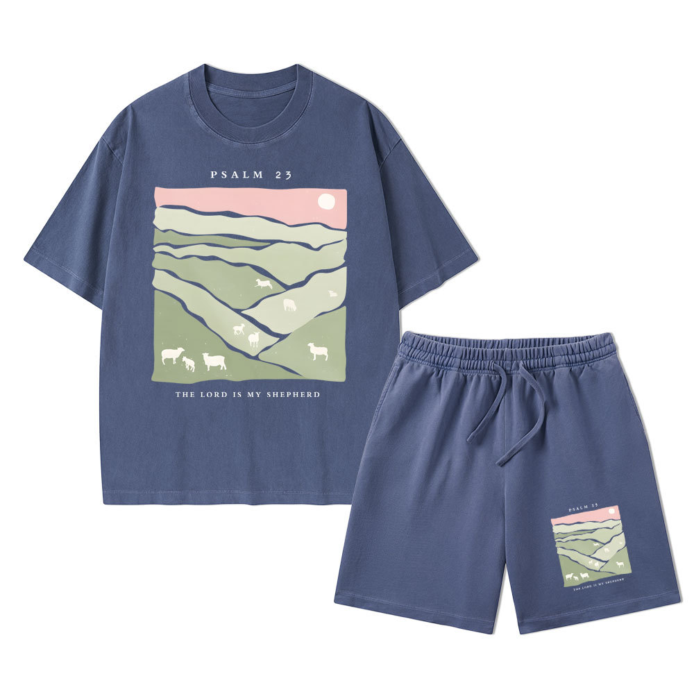 The Lord Is My Shepherd Christian Washed T-Shirt & Shorts