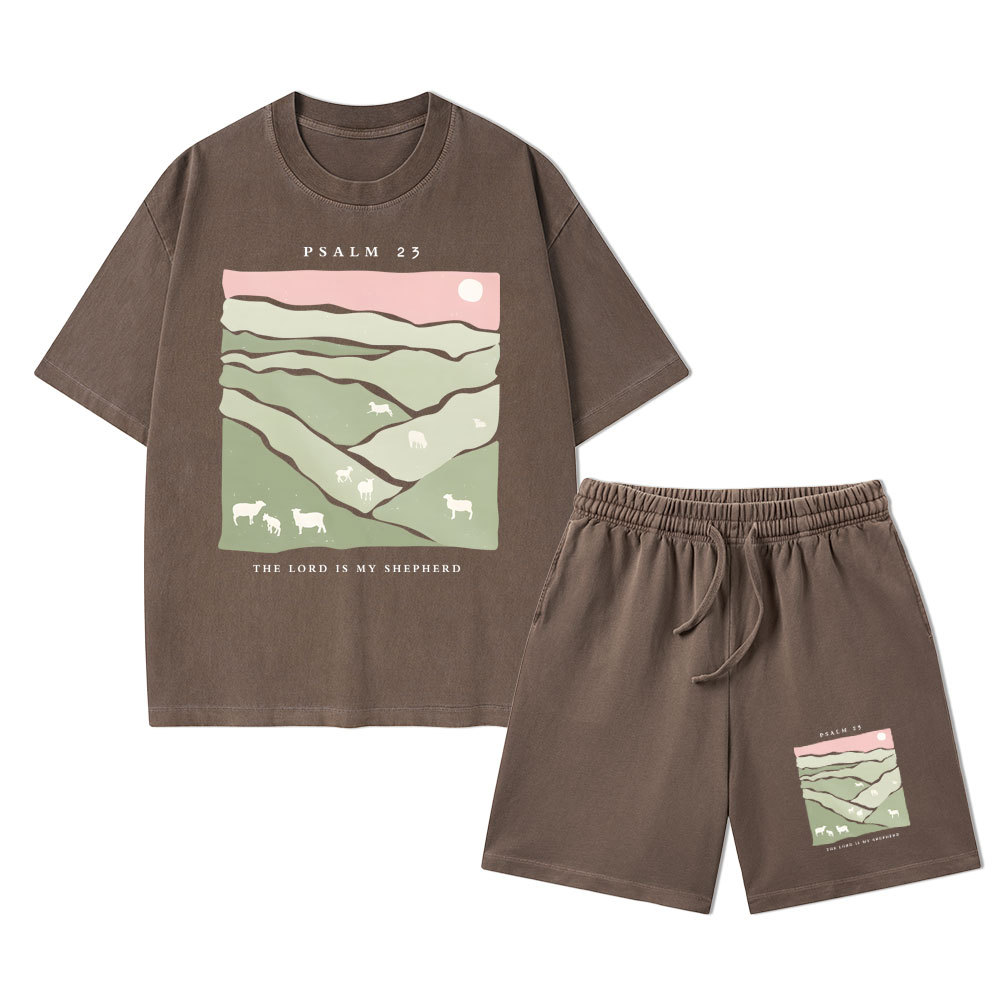 The Lord Is My Shepherd Christian Washed T-Shirt & Shorts