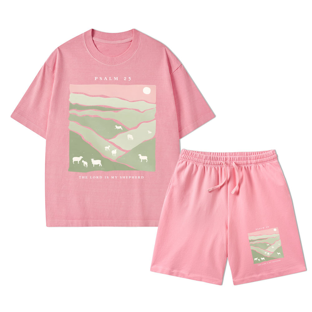 The Lord Is My Shepherd Christian Washed T-Shirt & Shorts