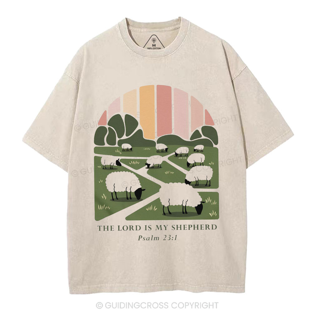 The Lord Is My Shepherd Christian Washed T-Shirt