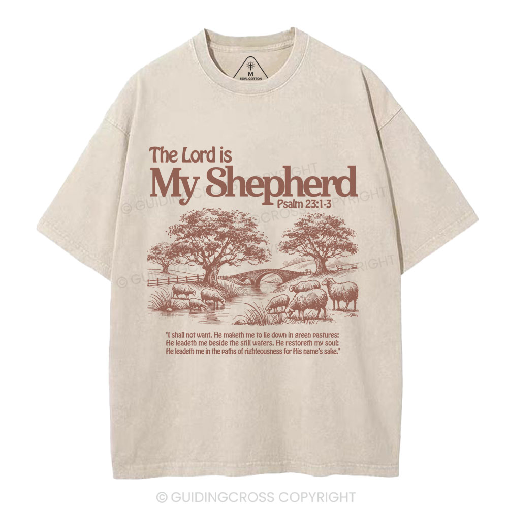 The Lord Is My Shepherd Christian Washed T-Shirt
