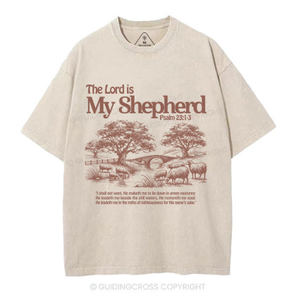 The Lord Is My Shepherd Christian Washed T-Shirt