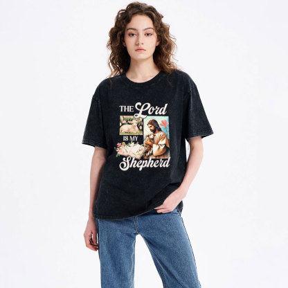 The Lord Is My Shepherd Christian Washed T-Shirt