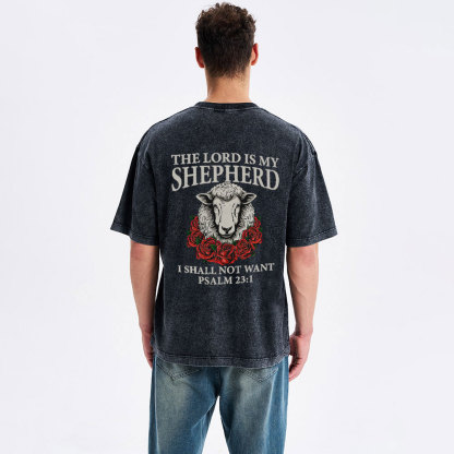 The Lord Is My Shepherd Christian Washed T-Shirt