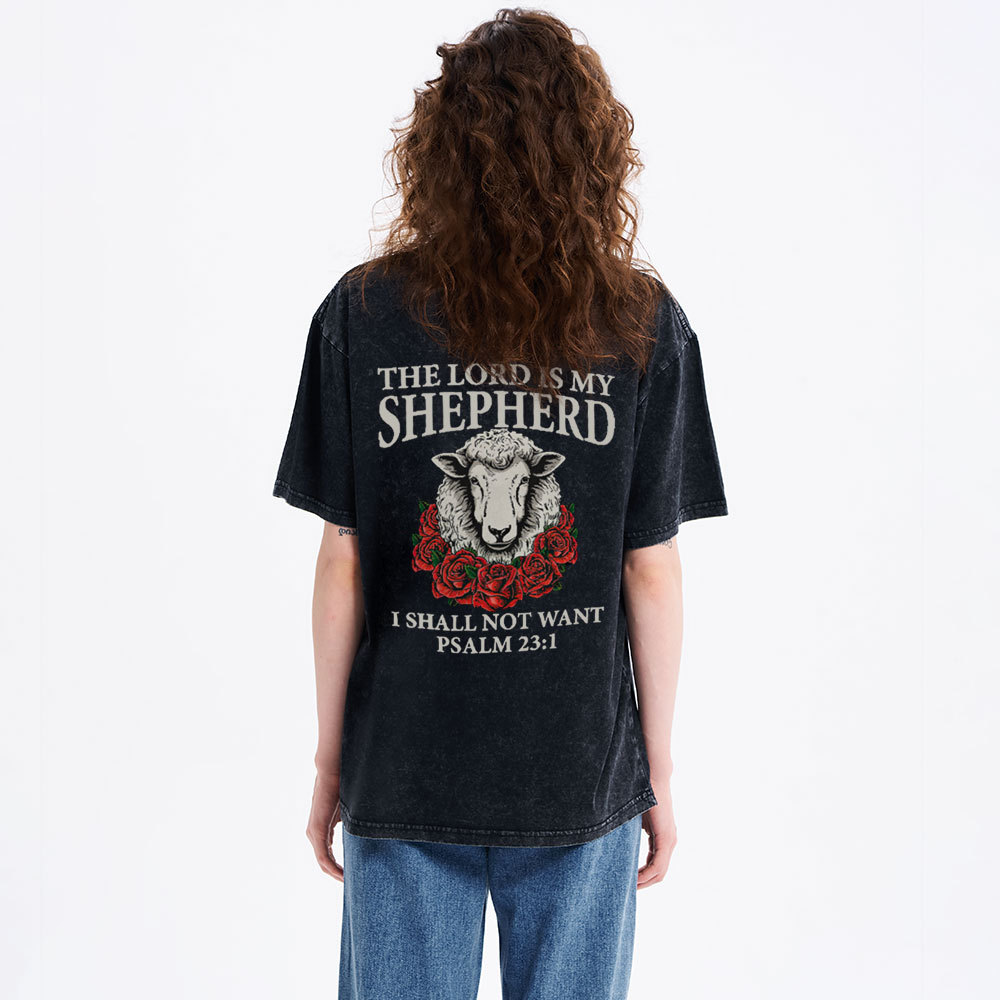 The Lord Is My Shepherd Christian Washed T-Shirt