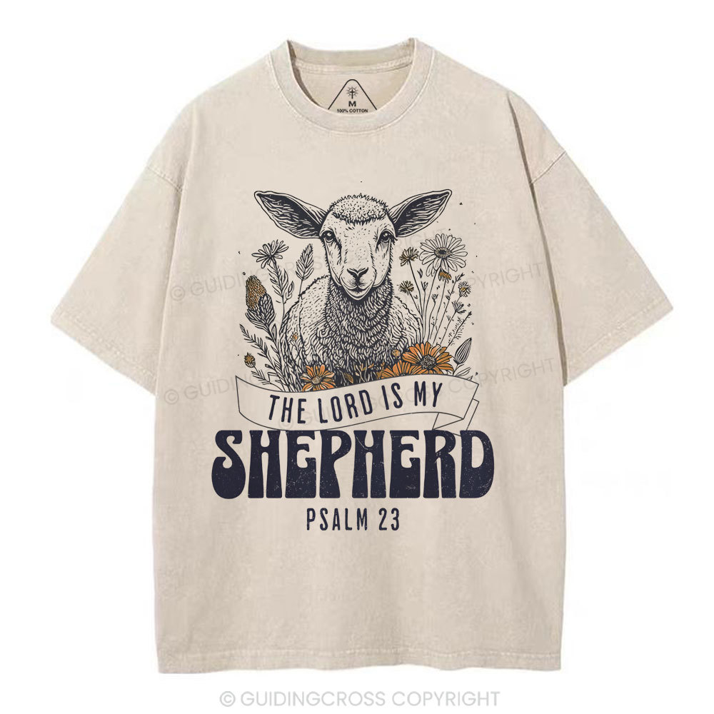 The Lord Is My Shepherd Christian Washed T-Shirt