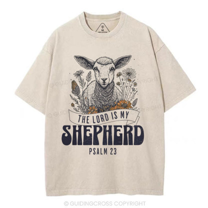 The Lord Is My Shepherd Christian Washed T-Shirt