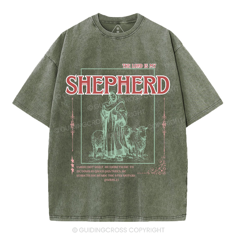 The Lord Is My Shepherd Christian Washed T-Shirt