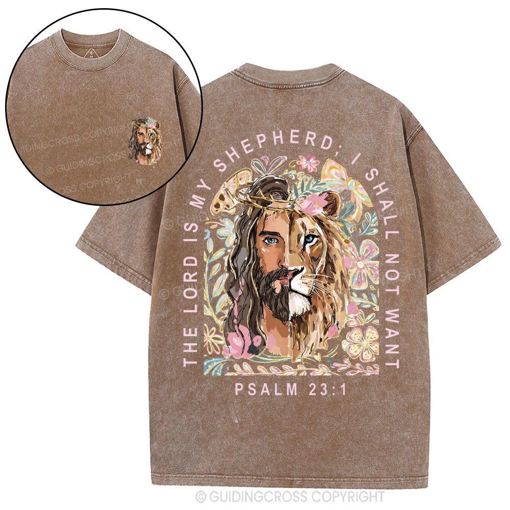 The Lord Is My Shepherd Christian Washed T-Shirt