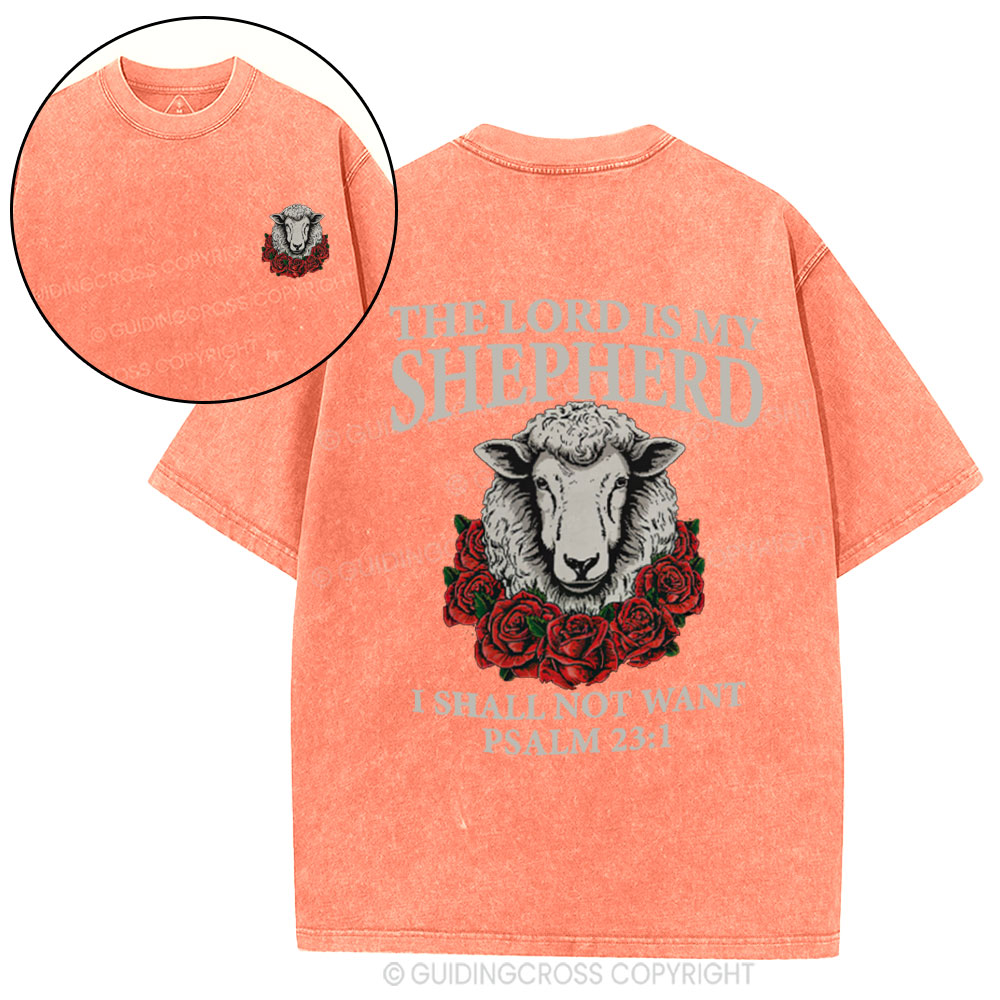 The Lord Is My Shepherd Christian Washed T-Shirt
