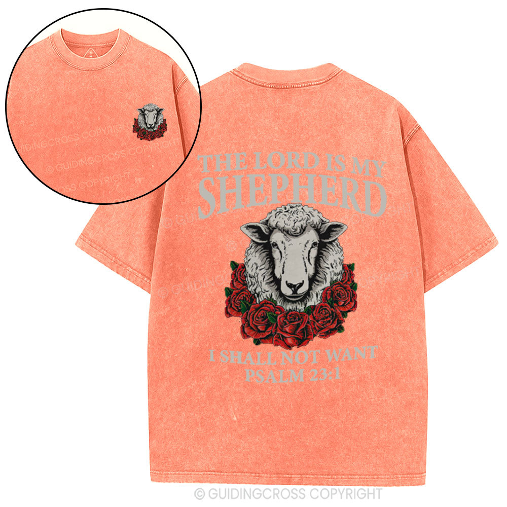 The Lord Is My Shepherd Christian Washed T-Shirt