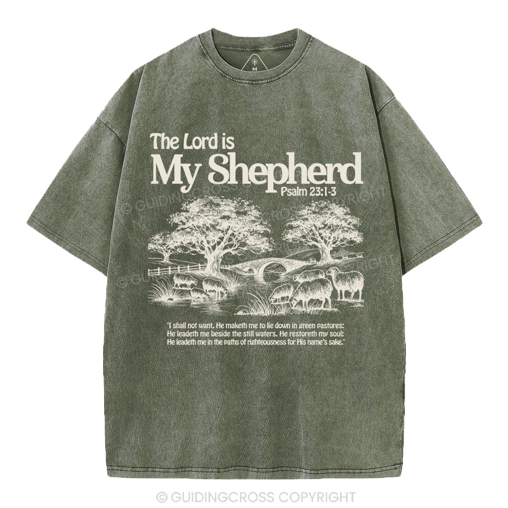 The Lord Is My Shepherd Christian Washed T-Shirt