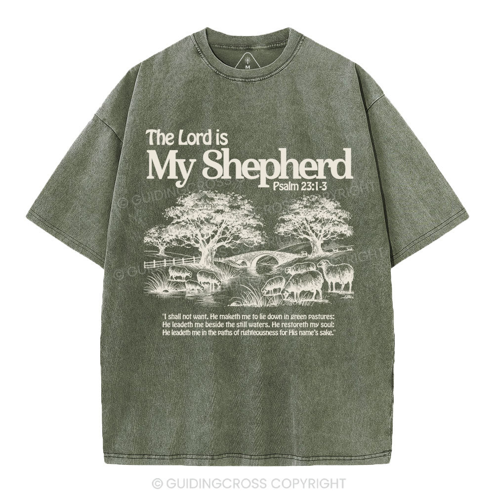 The Lord Is My Shepherd Christian Washed T-Shirt