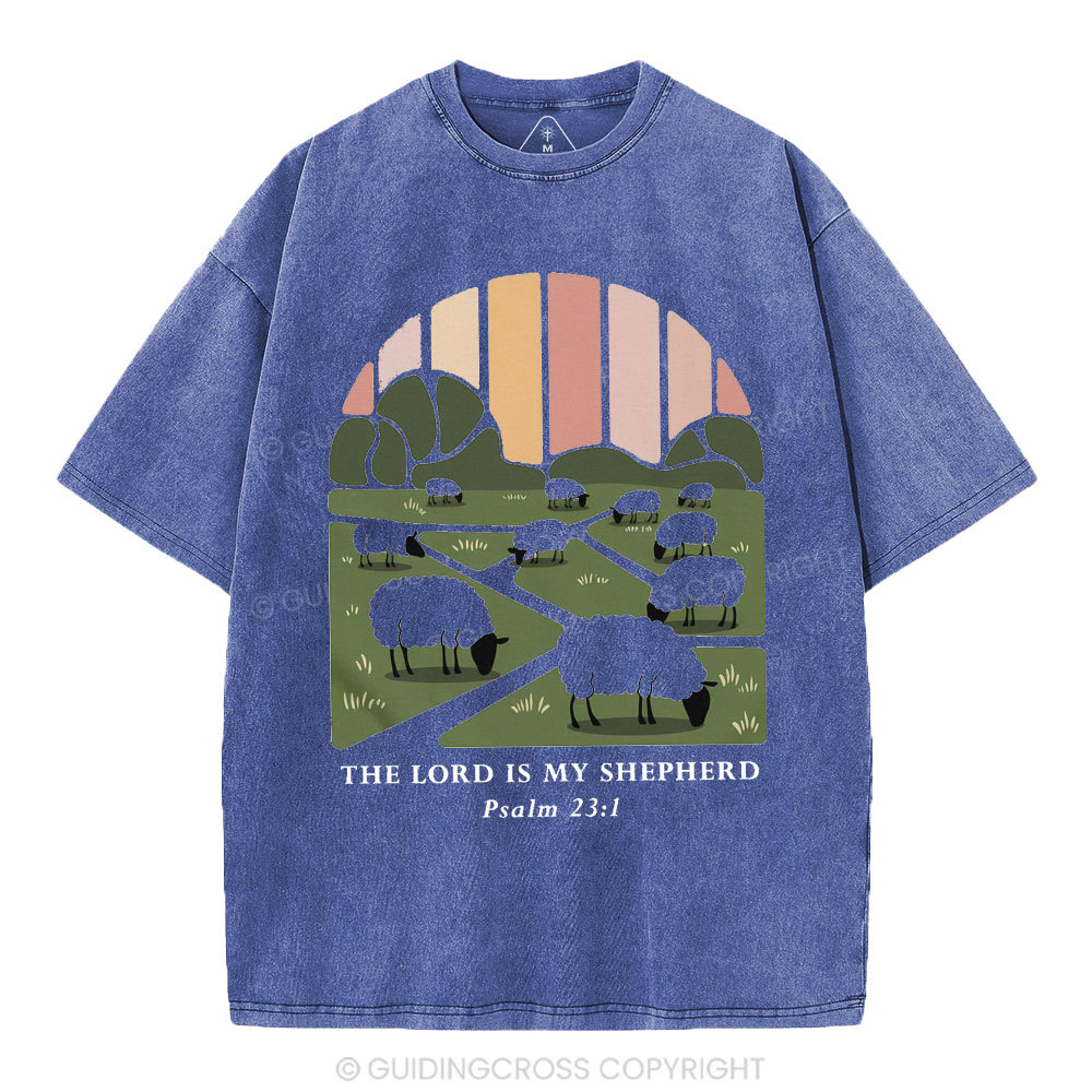 The Lord Is My Shepherd Christian Washed T-Shirt