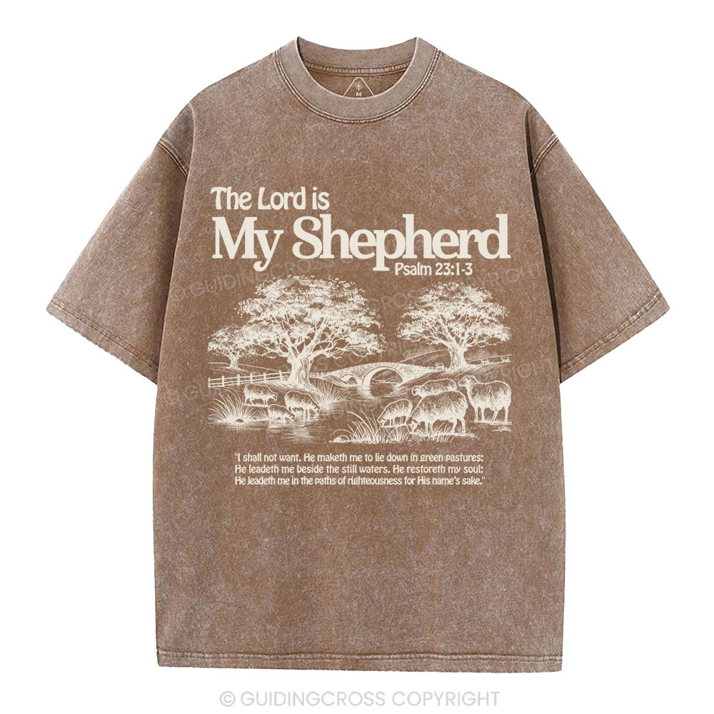 The Lord Is My Shepherd Christian Washed T-Shirt