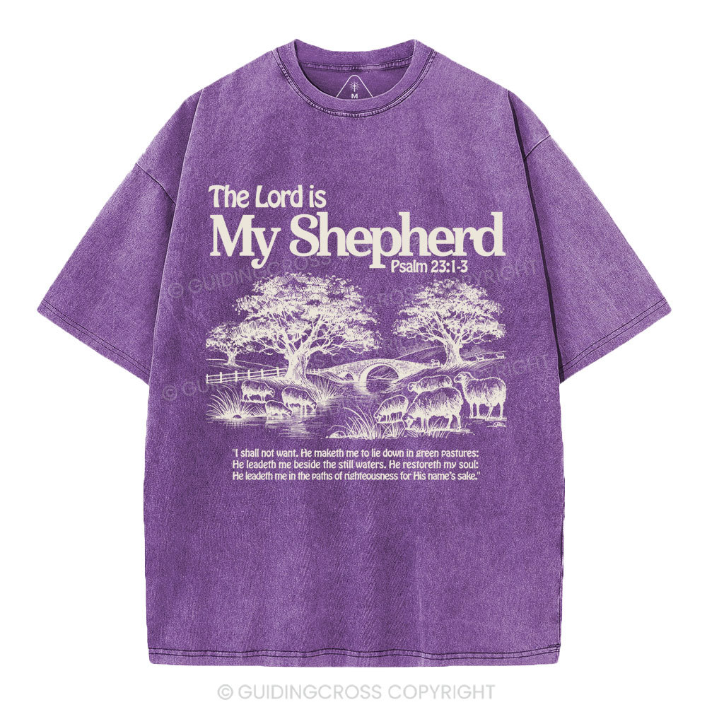 The Lord Is My Shepherd Christian Washed T-Shirt