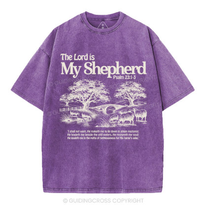 The Lord Is My Shepherd Christian Washed T-Shirt