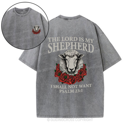 The Lord Is My Shepherd Christian Washed T-Shirt