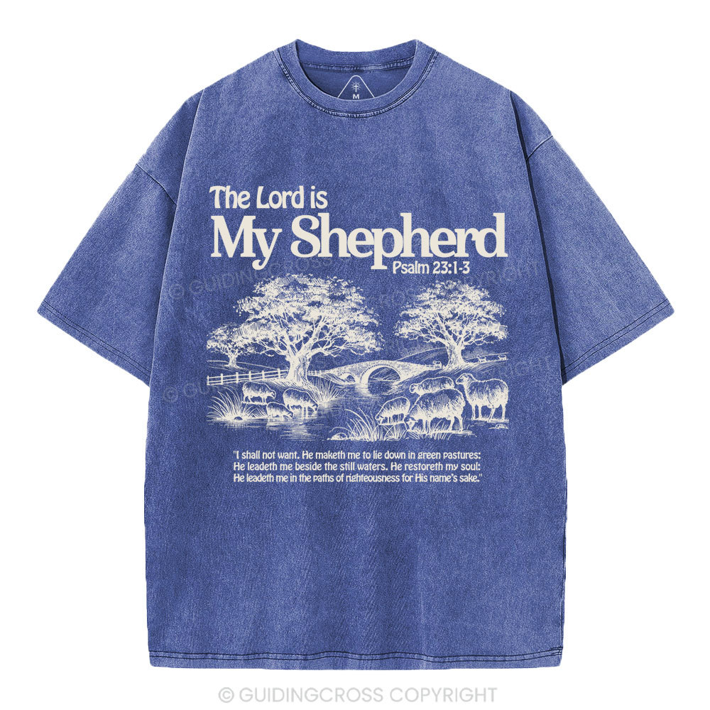 The Lord Is My Shepherd Christian Washed T-Shirt