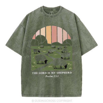 The Lord Is My Shepherd Christian Washed T-Shirt