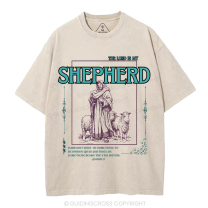 The Lord Is My Shepherd Christian Washed T-Shirt