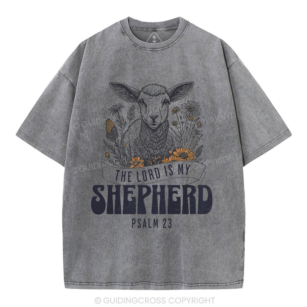 The Lord Is My Shepherd Christian Washed T-Shirt