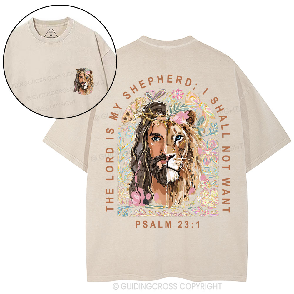 The Lord Is My Shepherd Christian Washed T-Shirt