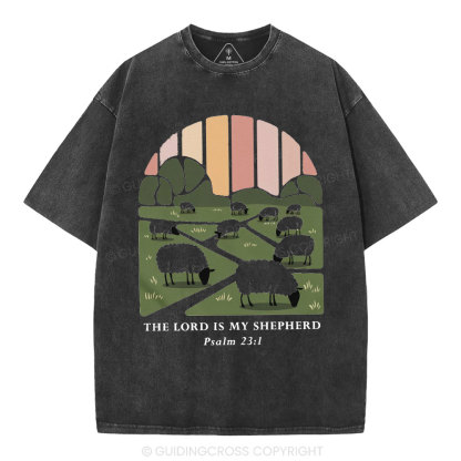 The Lord Is My Shepherd Christian Washed T-Shirt