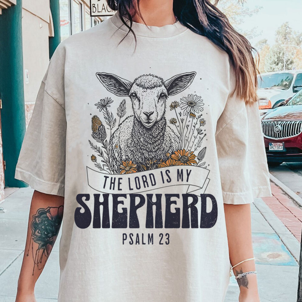 The Lord Is My Shepherd Christian Washed T-Shirt