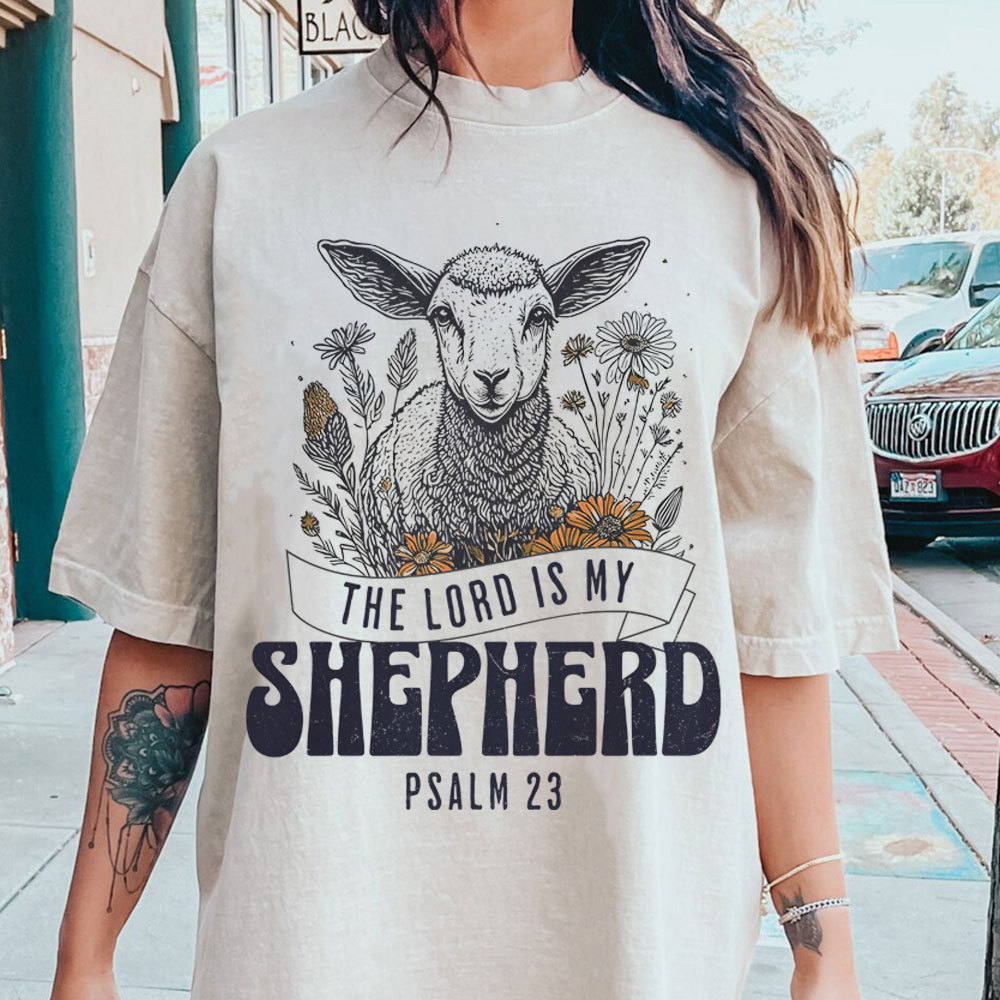 The Lord Is My Shepherd Christian Washed T-Shirt